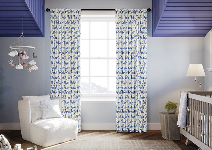 Dino Land, Blue Denim - Made to Measure Curtains - Image 3